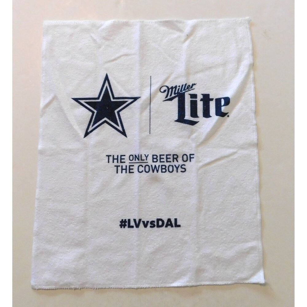 Dallas Cowboys Las Vegas vs Dallas Game Day Rally Towel White Miller Lite 18x15